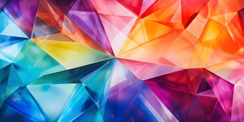 Obraz premium Vibrant rainbow prism diamond background with universal appeal perfect for wallpaper. Concept Rainbow Prism, Diamond Background, Colorful Design, Wallpaper, Universal Appeal