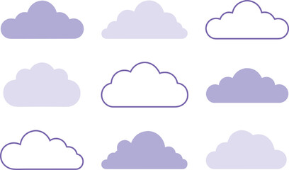 Obraz premium set of cloud icons