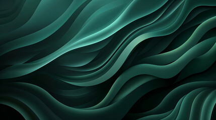 Obraz premium Dive into the fluid elegance of these serene, undulating green waves.