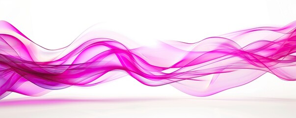 Vibrant magenta wave abstract design, bright and energetic, isolated on a white backdrop