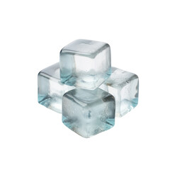 Close Up Four Ice Cubes on Isolated Background