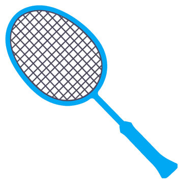 recommend clip art: a badminton racket, vector illustration line art flat minimalistic style in the style of white background