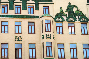Windows and the green relief called 