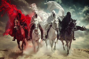 Four Horsemen of Apocalypse on Desert