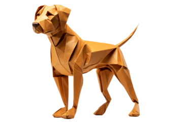 The Paper Pooch: A Whimsical Canine Creation on a White or Clear Surface PNG Transparent Background..