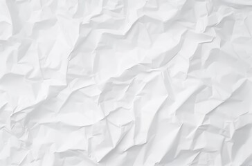  white crumpled paper texture background, white color