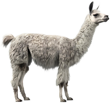 A liama isolated on a transparent background PNG