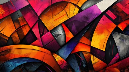 Fototapeta premium Abstract geometric shapes in vibrant colors