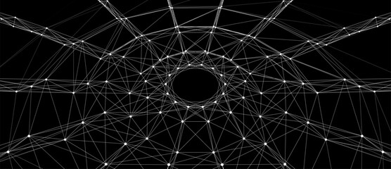 Vector perspective grid. Abstract gradient wave of lines. Big data. Digital background. Futuristic vector illustration.