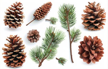 The pine cone symbol is a realistic 3D modern icon