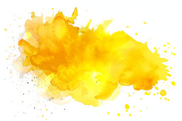 Gelbe Kleckse aus Wasserfarbe, Aquarell