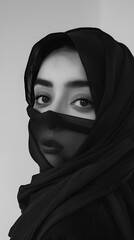 Naklejka premium portrait of a hijab person