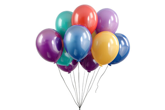 Fototapeta Colorful balloons isolated on transparent background