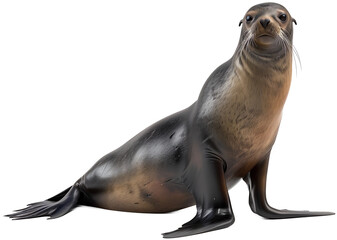 Naklejka premium A sea lion isolated on a transparent background PNG