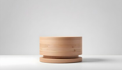 Psd wood podium product isolated on white 