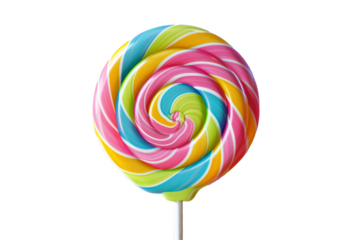 Colorful lollipop isolated on transparent background
