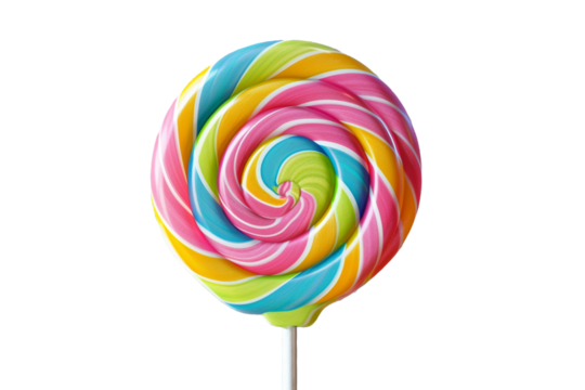 Colorful lollipop isolated on transparent background