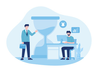 the two men are planning a business concept flat illustration