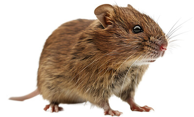 A vole isolated on a transparent background PNG