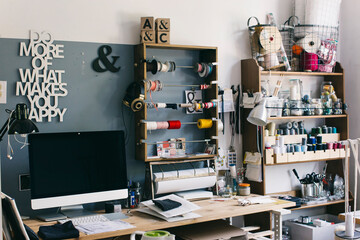 Interior of a tailor shop
