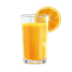 A refreshing glass of orange juice with a slice of orange. Perfect for healthy breakfast or a vitamin C boost.