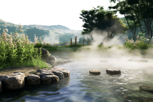 Serenity at the Waters Edge on a White or Clear Surface PNG Transparent Background..