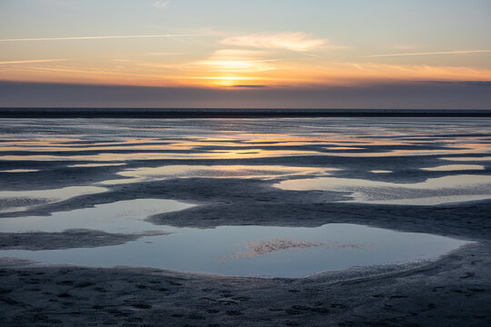 ebb on North Sea  in Germany