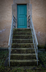 the wooden door of old church