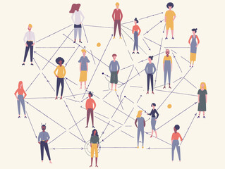 Animated Employee Referral Network: Connecting Individuals Through Lines and Text