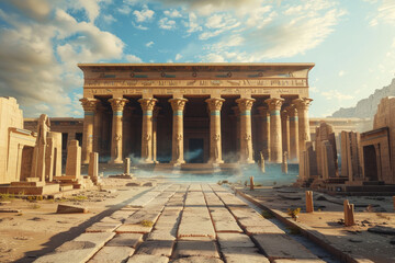Naklejka premium Thebes ancient Egyptian city.