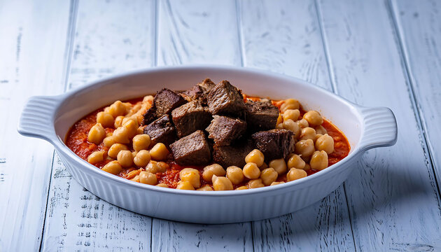 Chickpeas with meat. Etli nohut yemeği