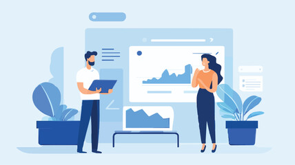 Fototapeta premium Social feedback, opinion or business advice, employee discussion, debate or customer comment, social media positive and negative feedback, people giving opinion with thumb up, vector illustration