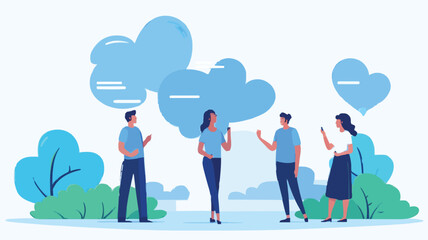 Social feedback, opinion or business advice, employee discussion, debate or customer comment, social media positive and negative feedback, people giving opinion with thumb up, vector illustration