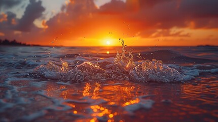 sunset over the river