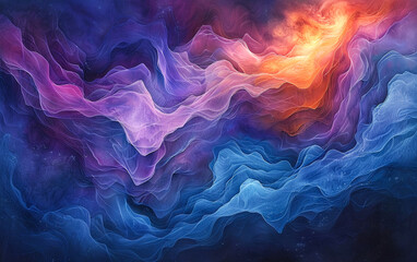 Abstract digital art inspired by cosmic wonders, featuring a vibrant palette of nebula hue