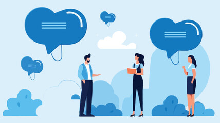 Social feedback, opinion or business advice, employee discussion, debate or customer comment, social media positive and negative feedback, people giving opinion with thumb up, vector illustration