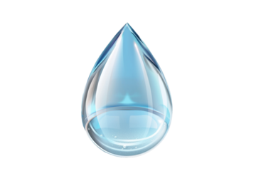 Drop of water isolated on transparent background