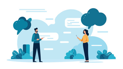 Social feedback, opinion or business advice, employee discussion, debate or customer comment, social media positive and negative feedback, people giving opinion with thumb up, vector illustration