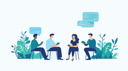 Social feedback, opinion or business advice, employee discussion, debate or customer comment, social media positive and negative feedback, people giving opinion with thumb up, vector illustration