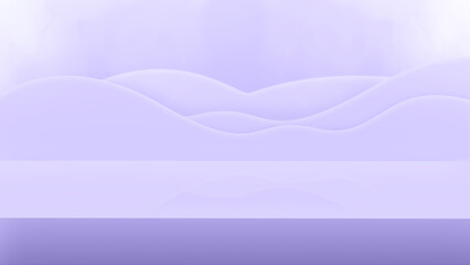 3D purple background with long floor platform curved backdrop Product display mockup of a pastel-colored minimalist wall backdrop. Vector abstract geometric platform. Stage showcase.