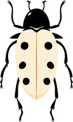 A bug with colorful color and beautiful pattern on its back wing. flat cartoon style.