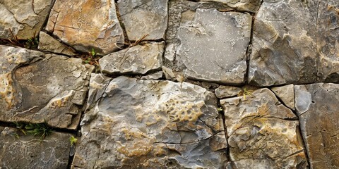 weathered stone pavement, showcasing its rugged texture and earthy tones.