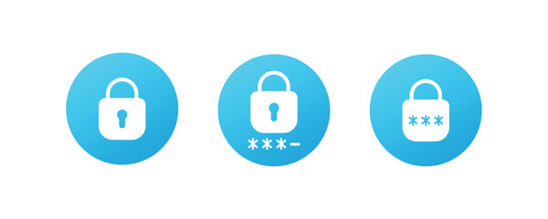 Password icon set, Secure password icons for app and web