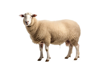 Fototapeta premium Ethereal Ewe in a Blank Canvas on a White or Clear Surface PNG Transparent Background..