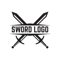 Sword logo icon vector illustration design isolated on white background