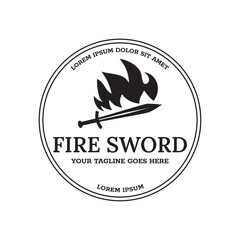 Sword logo icon vector illustration design isolated on white background