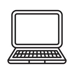 Laptop icon line art vector