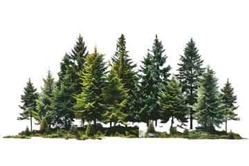 Fototapeta premium Forest trees isolated on transparent background