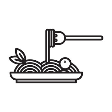 recommend clip art: Spaghetti pasta icon line art vector