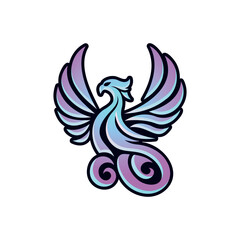 Garuda Illustration in Vibrant Gradient Color Isolated Background Vector Design for Mascot Logo Esport Game Tshirt Tattoo Symbol Eagle Hawk Owl Bird Phoenix Element Mascot on White Background